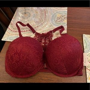 Auden Berry Red front clasp push-up bra